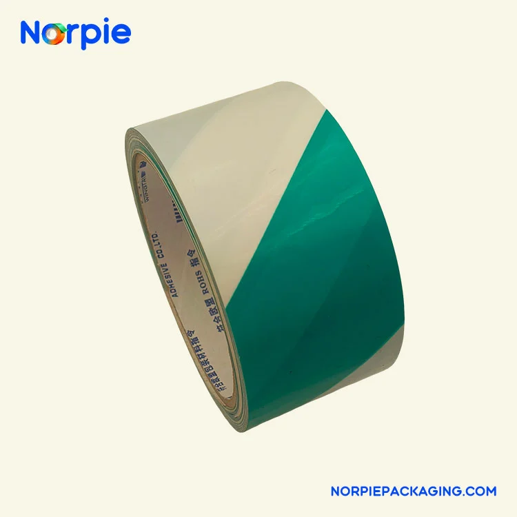 ఆకుపచ్చ మరియు తెలుపు హెచ్చరిక టేప్